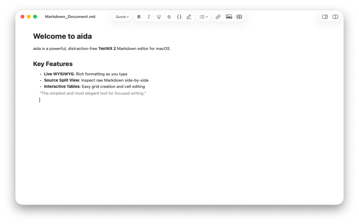 aida macOS App Preview